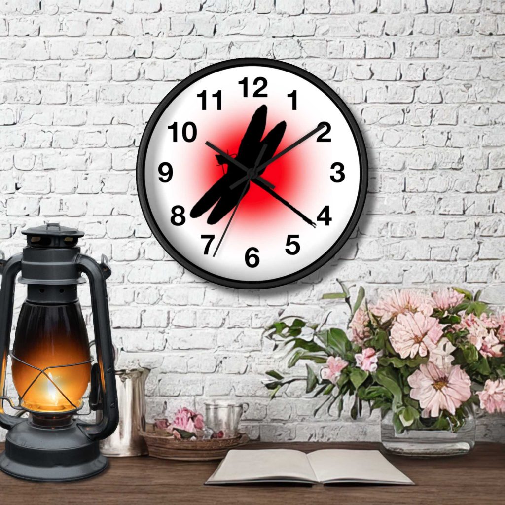 Dragonfly Clock, Rustic Farmhouse, Spring Home Décor, Wooden Clock Gift, Nature Theme Kitchen Wall Art - Image 2