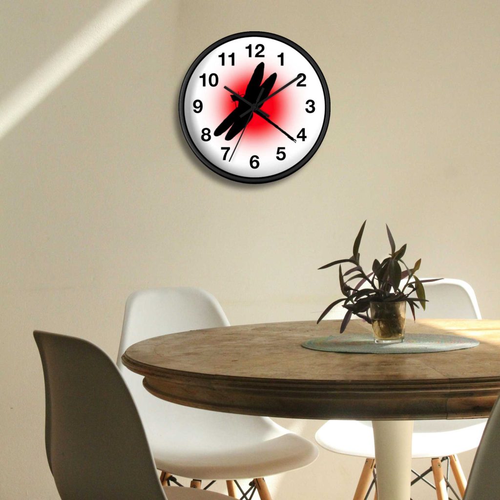 Dragonfly Clock, Rustic Farmhouse, Spring Home Décor, Wooden Clock Gift, Nature Theme Kitchen Wall Art - Image 3