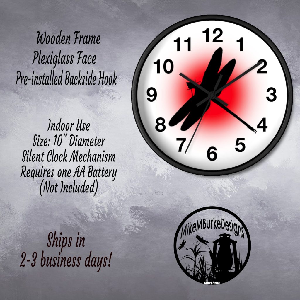 Dragonfly Clock, Rustic Farmhouse, Spring Home Décor, Wooden Clock Gift, Nature Theme Kitchen Wall Art - Image 5