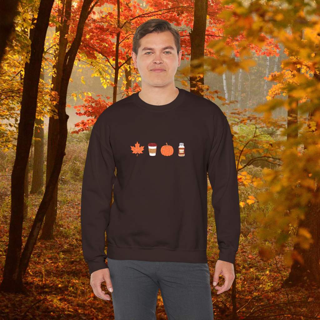 Embroidered Fall Leaves Sweatshirt, Autumn Orange and Red, Nature Lover Gift, Cotton Blend, Pre-Shrunk, Crewneck, Cozy Fall Apparel - Image 8