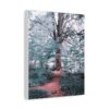 Forest tree path canvas wall art featuring woodland trail and serene lakeside nature scene
