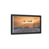 Framed canvas artwork of Santa in a red sleigh pulled by reindeer, flying at sunset over a snow-covered field. Birds soar nearby; a cozy, festive scene.