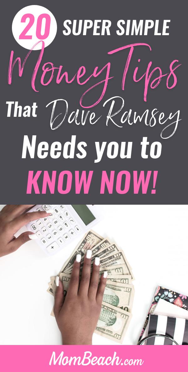 Do you want to save more money and pay off debt? Then, check out these 20 super simple money tips from Dave Ramsey that he wants you to know now! Pay off your family's debt quick and easy by following Dave Ramsey's money saving tips. You can get out of your debt faster by following this financial guru's advice. #payoffdebt #debtpayoff #daveramsey #debtsnowball #moneysavingtips #budgeting #savemoney #howtosavemoney #financialpeace #debt