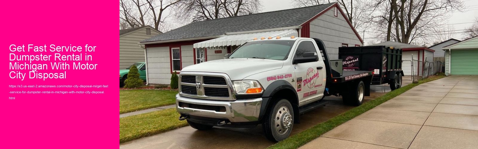 Get Fast Service for Dumpster Rental in Michigan With Motor City Disposal