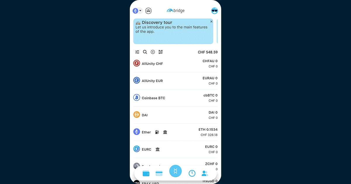 Troque qualquer token na Bridge Wallet