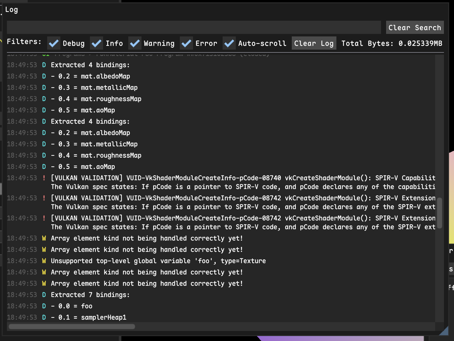 Messages are routed to, and displayed, in a console/log window.