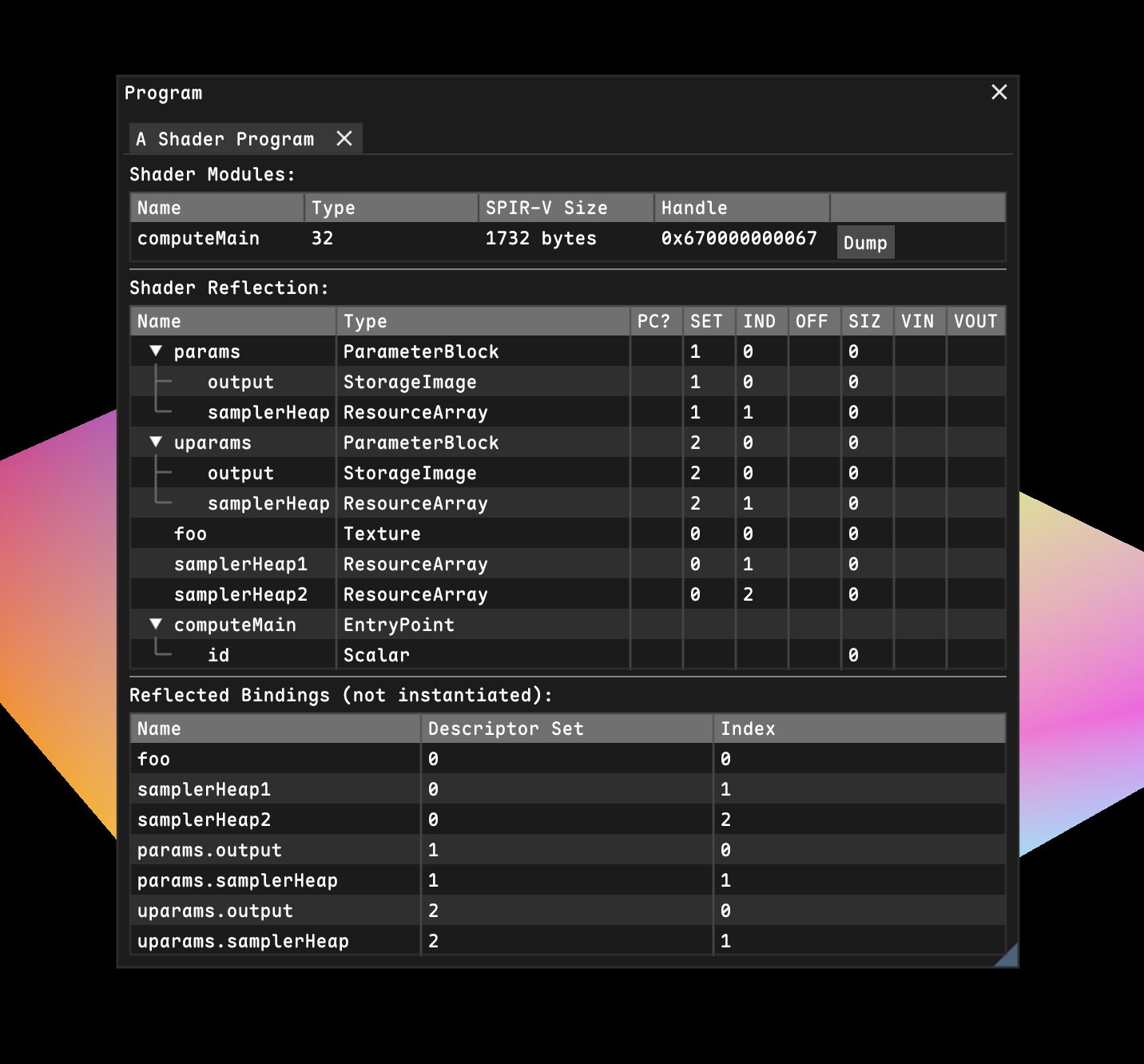 Debugging/Viewing a shader in ImGui