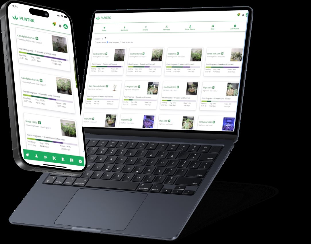 PLnTrk: Featured image for "Cannabis Journal: Track, Improve, and Optimize Every Cannabis Grow" – plant tracking screenshot