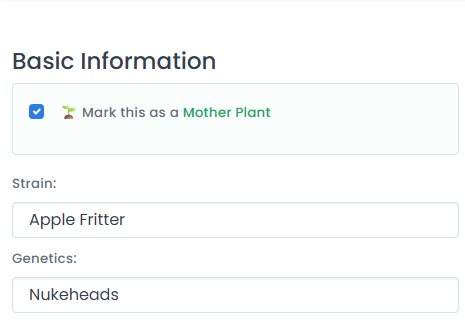 Gallery image 3 for "New “Mother Plant” Filter Makes Tracking Your Garden Even Easier" on PLnTrk PLnTrk: Gallery image 3 for "New “Mother Plant” Filter Makes Tracking Your Garden Even Easier" – cannabis tracking