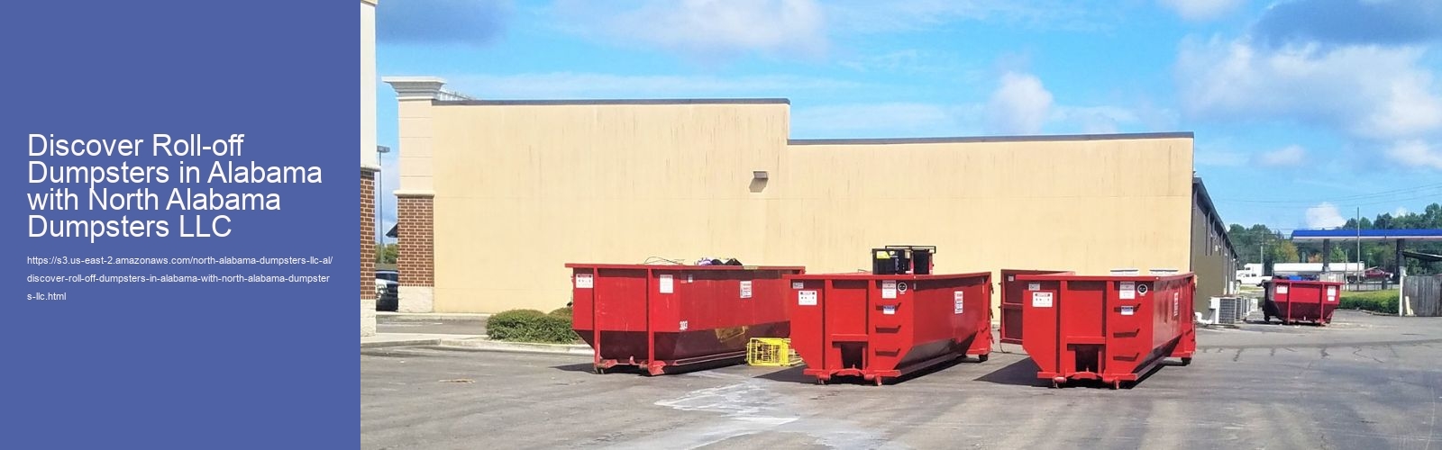 Discover Roll-off Dumpsters in Alabama with North Alabama Dumpsters LLC