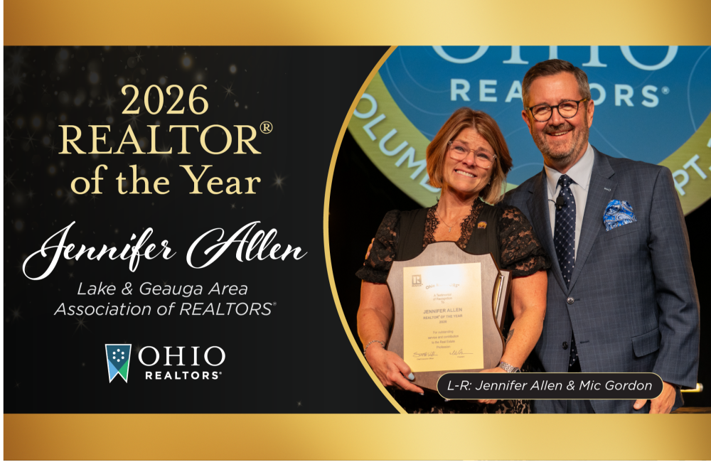 Ohio REALTORS<sup>®</sup> Awards the 2026 REALTOR<sup>®</sup> of the Year to Jennifer Allen