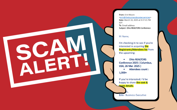 Scam Alert: Fake Attendee List Offer for Ohio REALTORS Conference 2025