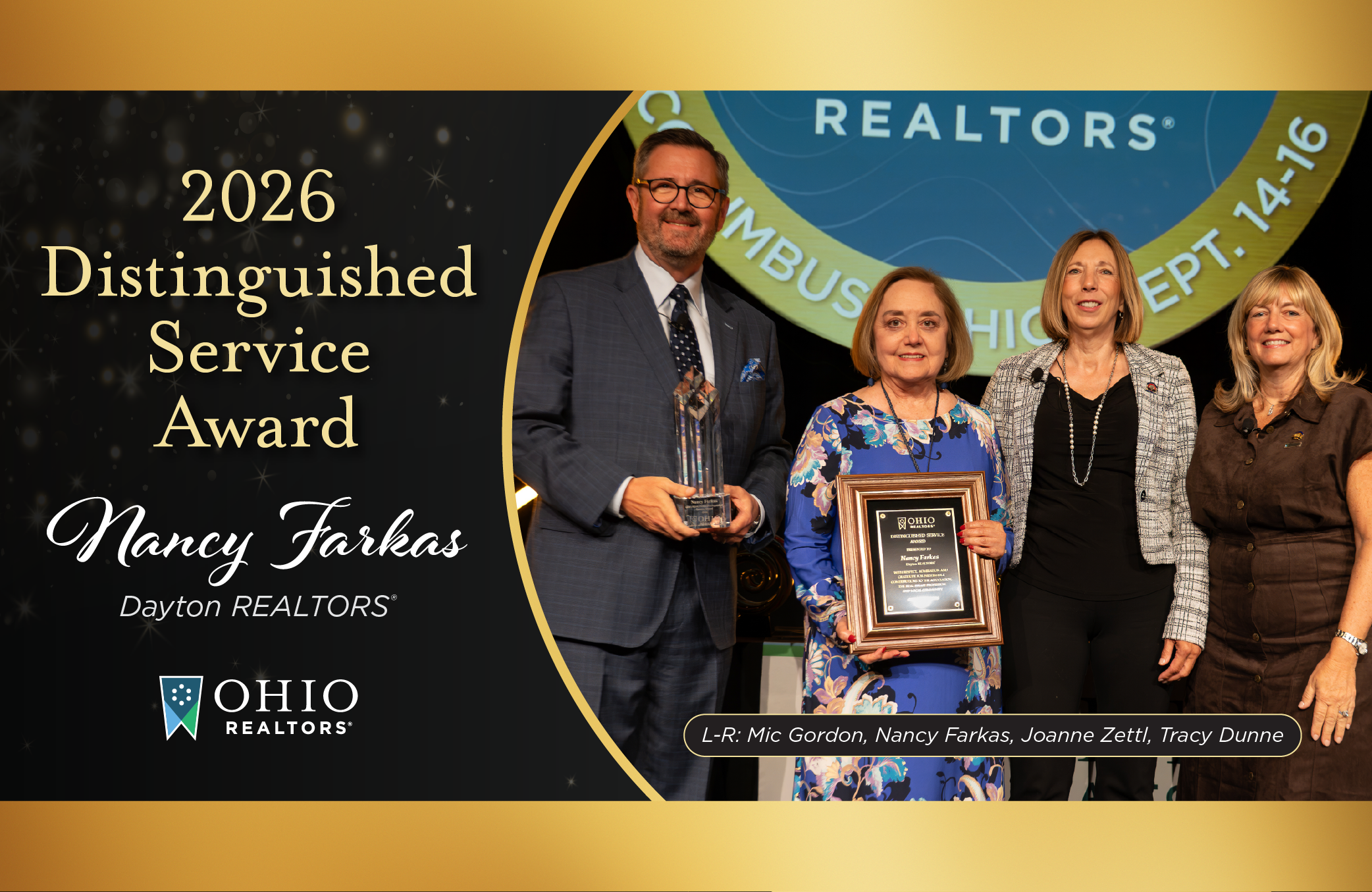 Nancy Farkas receives Ohio REALTORS<sup>®</sup> Distinguished Service Award (DSA)