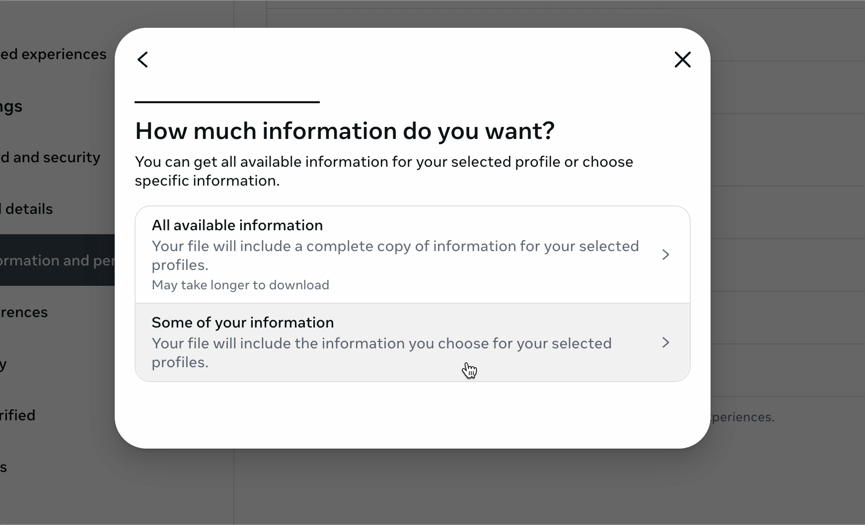 Some of your Information Screenshot