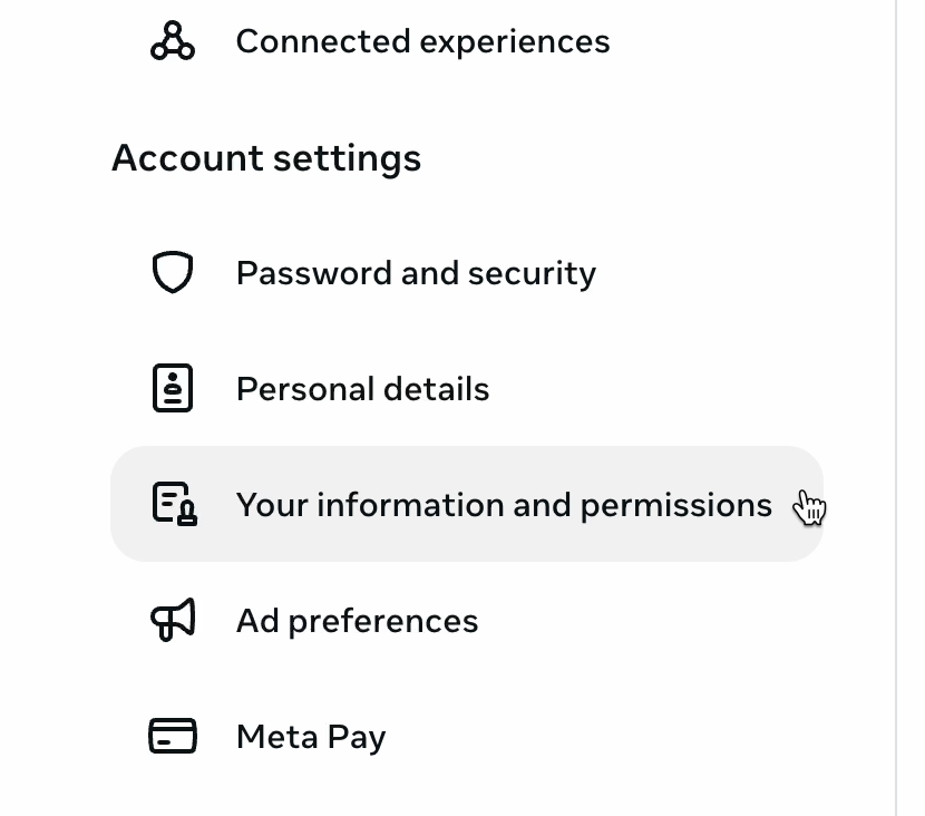 Your Information and Permissions Screenshot