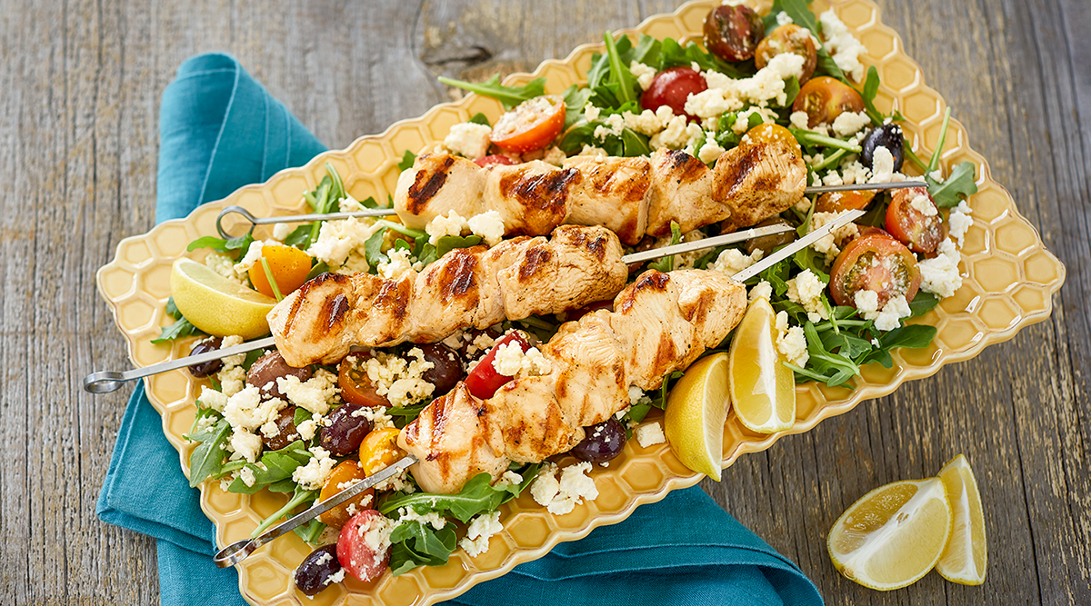 FetaBrined Grilled Chicken Kabobs Odyssey Brands