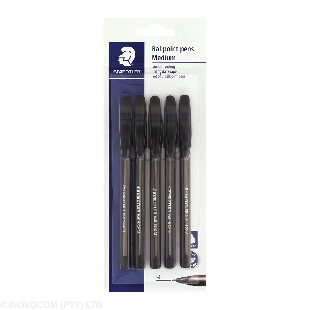 PEN BPN M 1.0 STICK BLACK 5PK