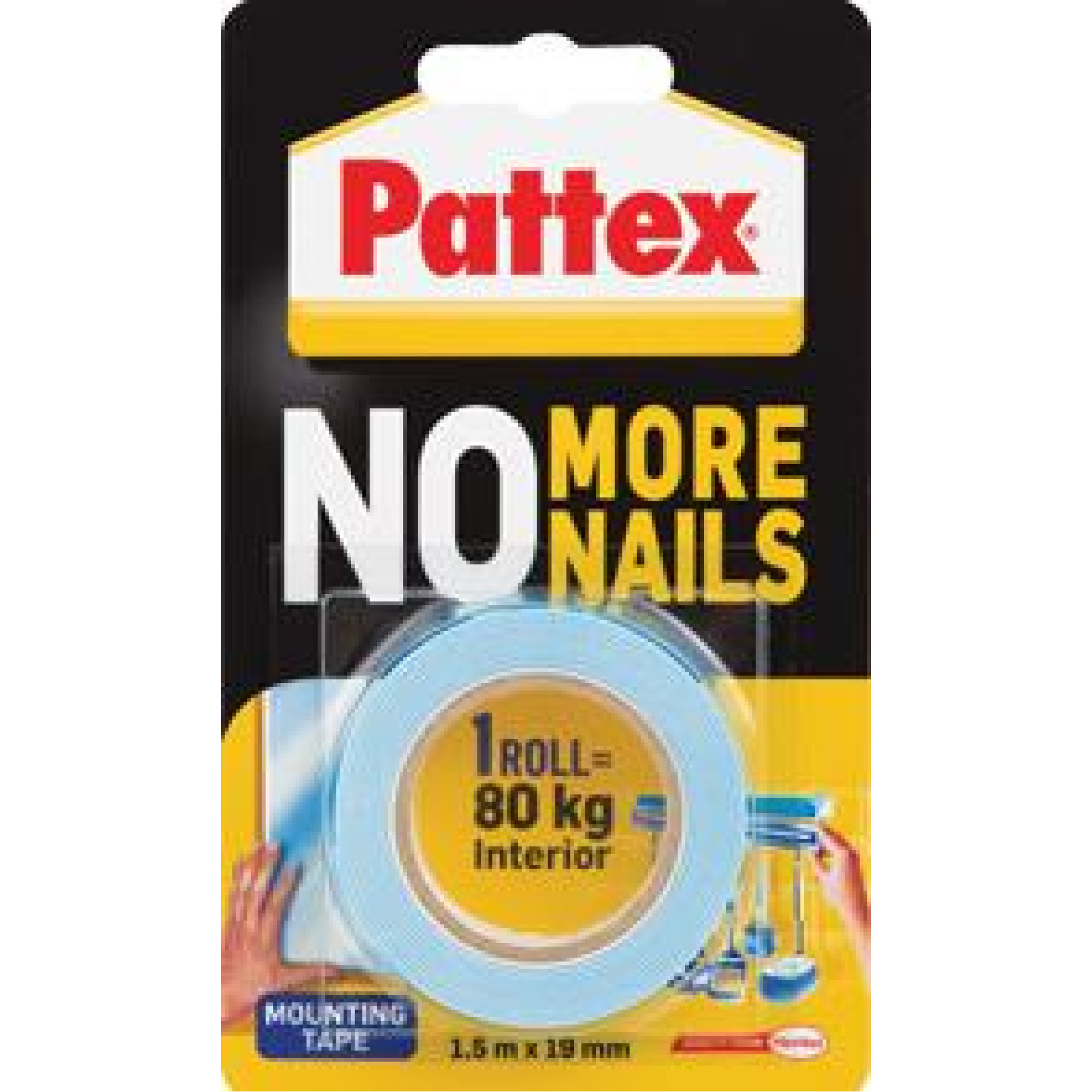 PATTEX TAPE MOUNTING NO MORE NAILS 19x1.5 80KG - ADH033