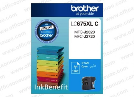 BROTHER LC675XLC HIGH YIELD CYAN INK CARTRIDGE FOR MFCJ2720 MFCJ2320 ( 1200 PAGE YIELD ) - MLC675XLC