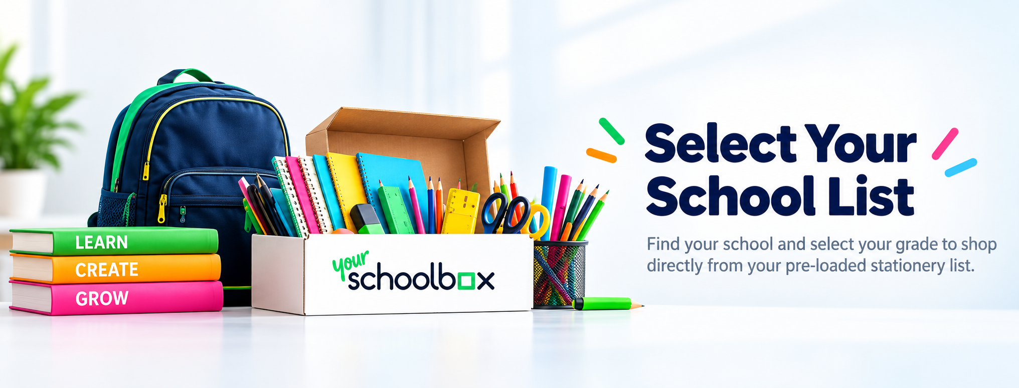 Select your school list: find your school and grade to shop your pre-loaded stationery list