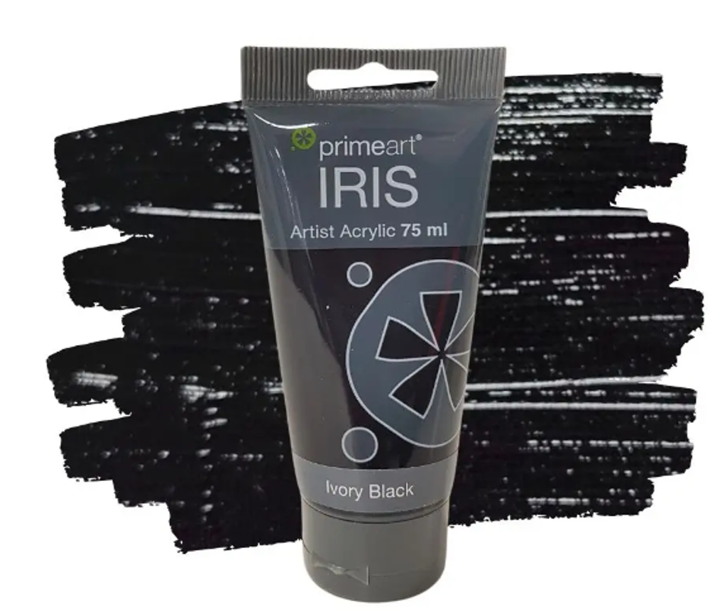 Iris Acrylic Paint – 75ml, Ivory Black