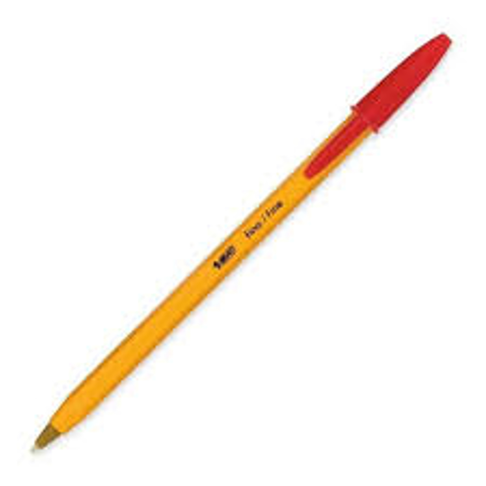 BIC Orange Fine Ballpoint Pen – Red