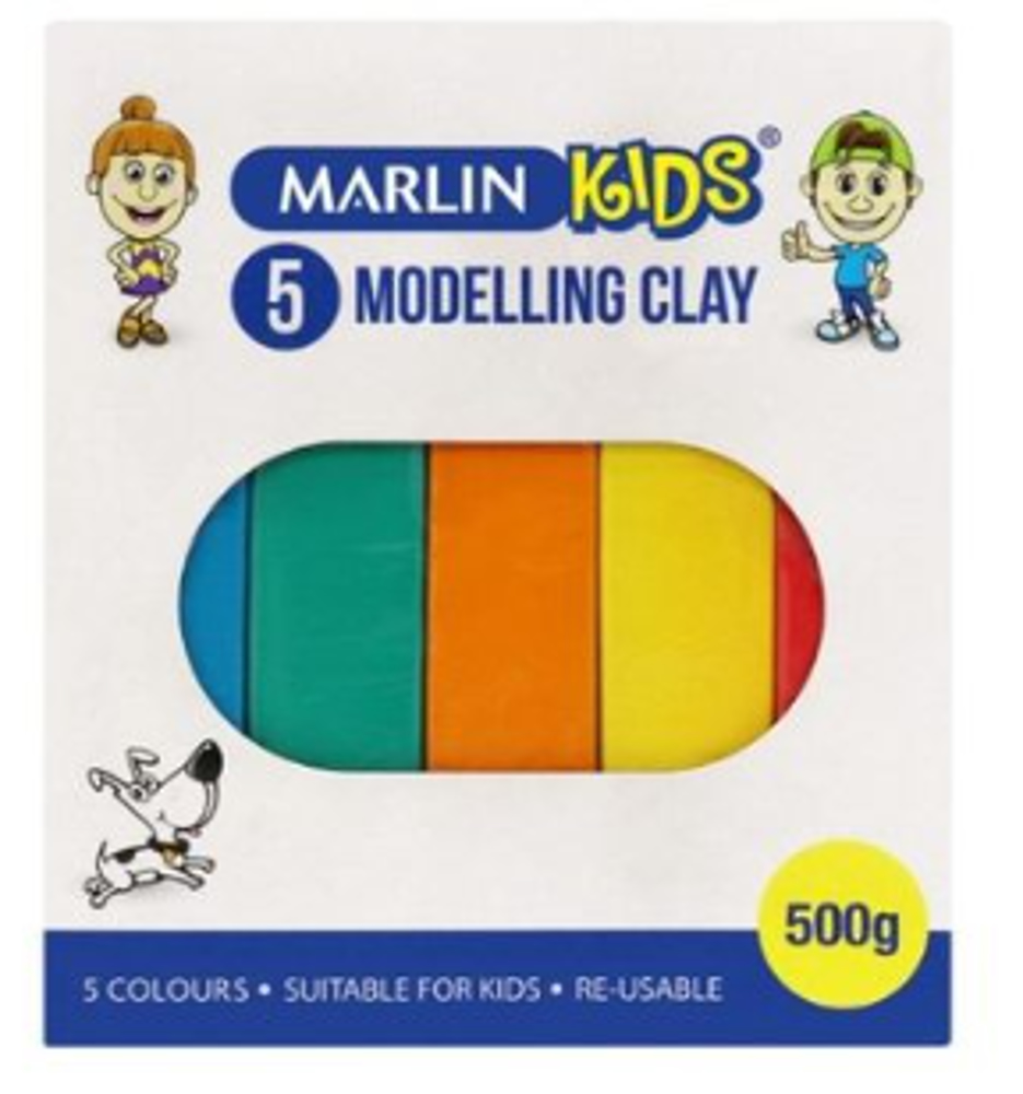 Marlin Kids Modelling Clay – 500g, 5 Colours