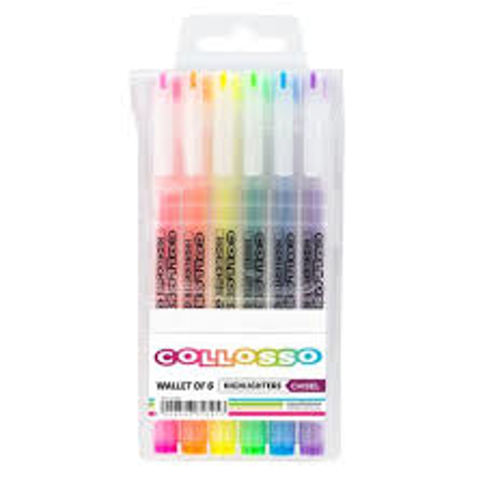 Collosso Slim Highlighters – Wallet of 6