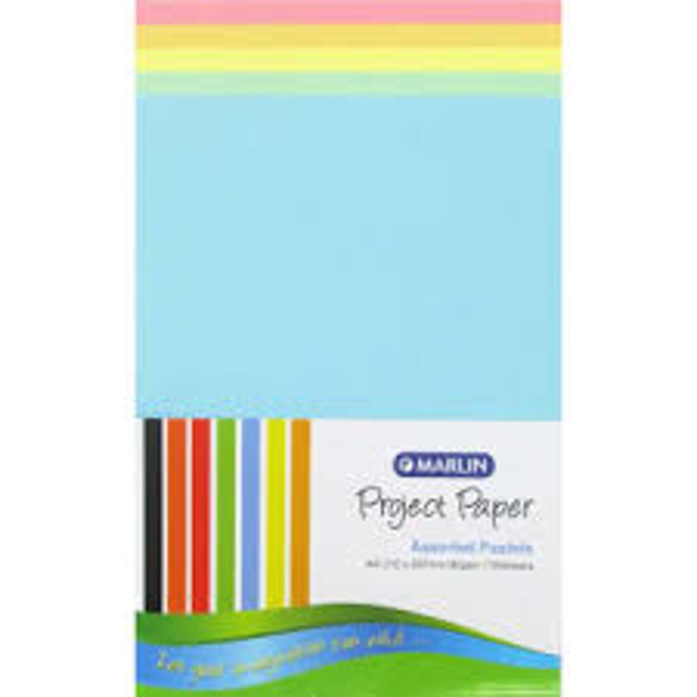 Marlin A4 Pastel Project Paper – 80gsm, 100 Sheets