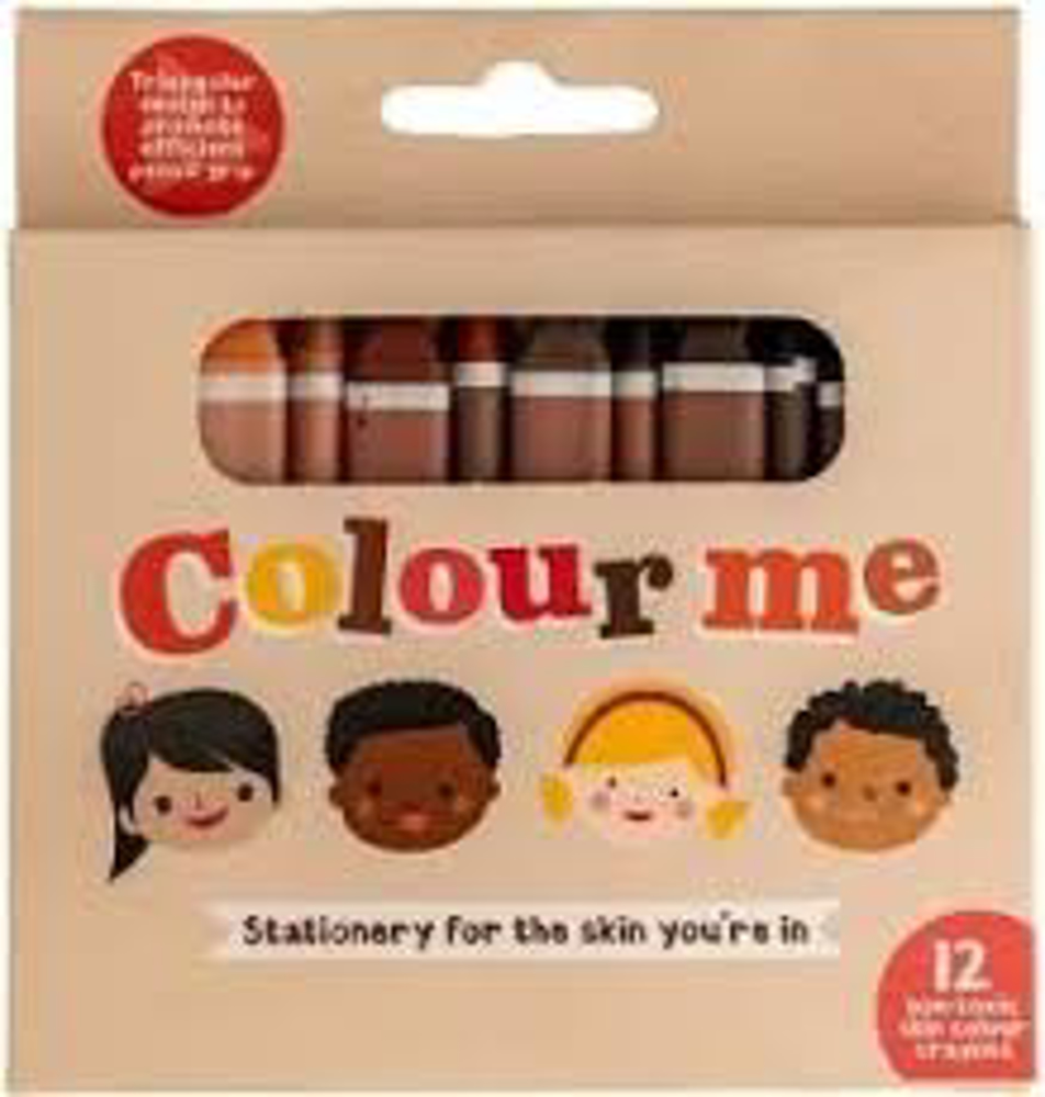 COLOUR ME Wax Crayons Tri-Grip Skin Tones 12'S 