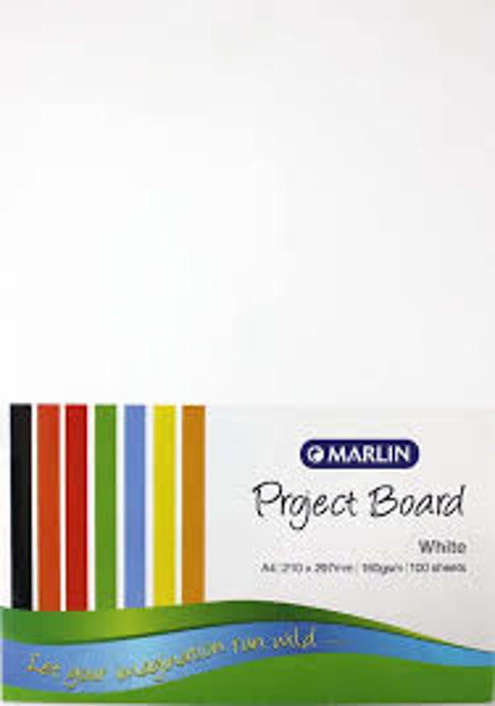 Marlin A4 White Project Board – 160gsm, 50 Sheets
