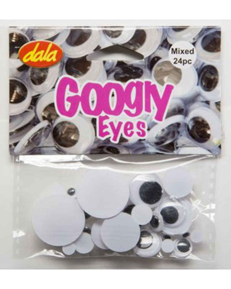 GOOGLY EYES BASIC ASSORTED SIZES 24 Pieces