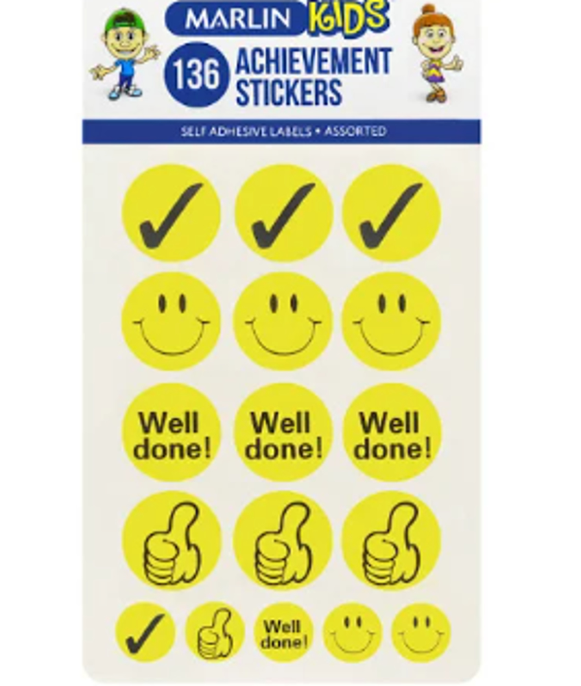 Marlin Well Done Reward Stickers – 136 Labels