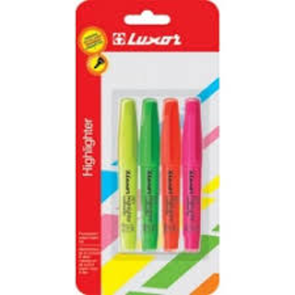 Luxor Mini Highlighters – 4 Bright Colours