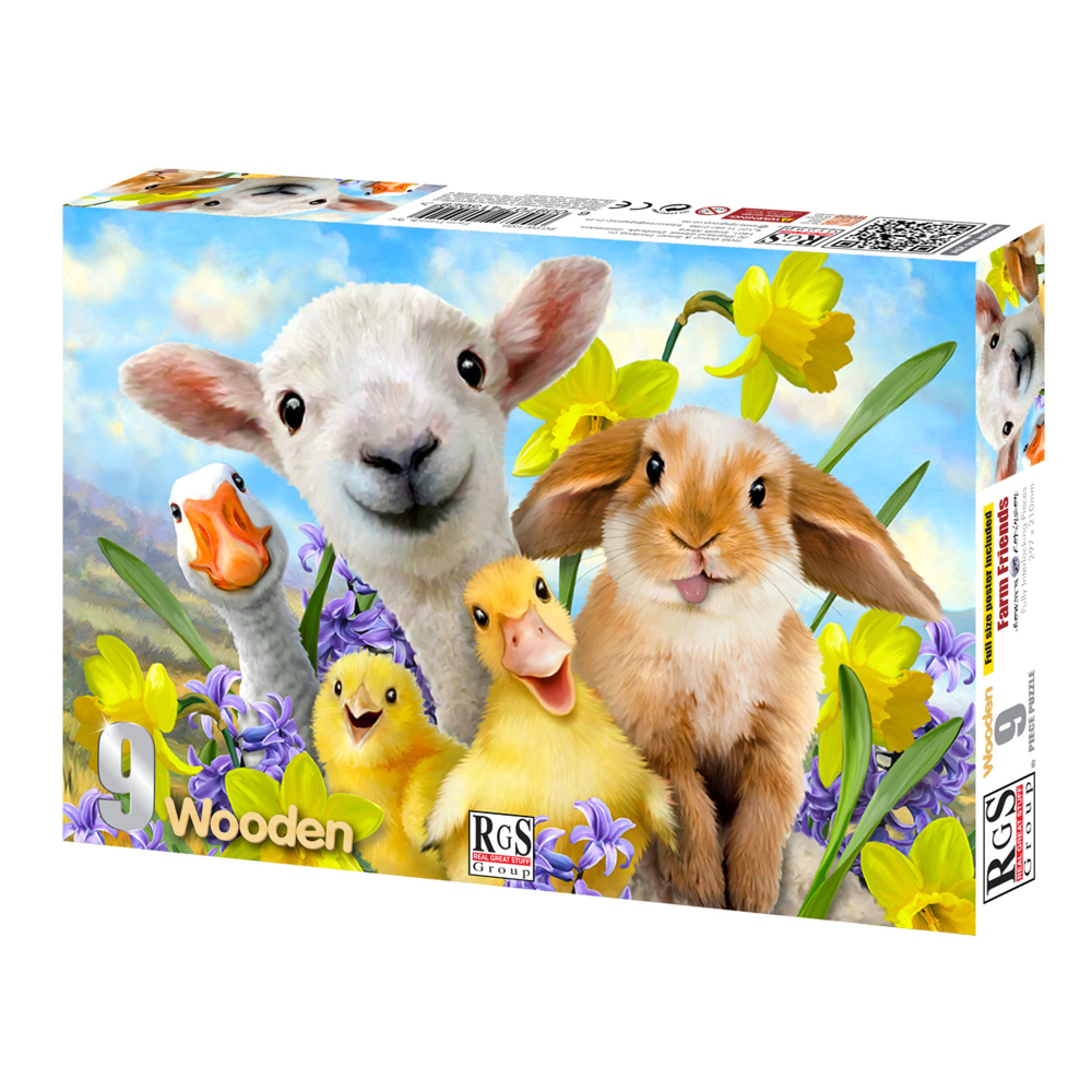 Farm Friends Wooden Puzzle – 9 Pieces