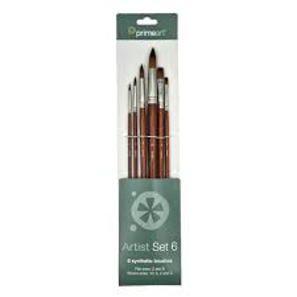 Golden Brown Synthetic Paintbrush Set 101 – 6 Pieces