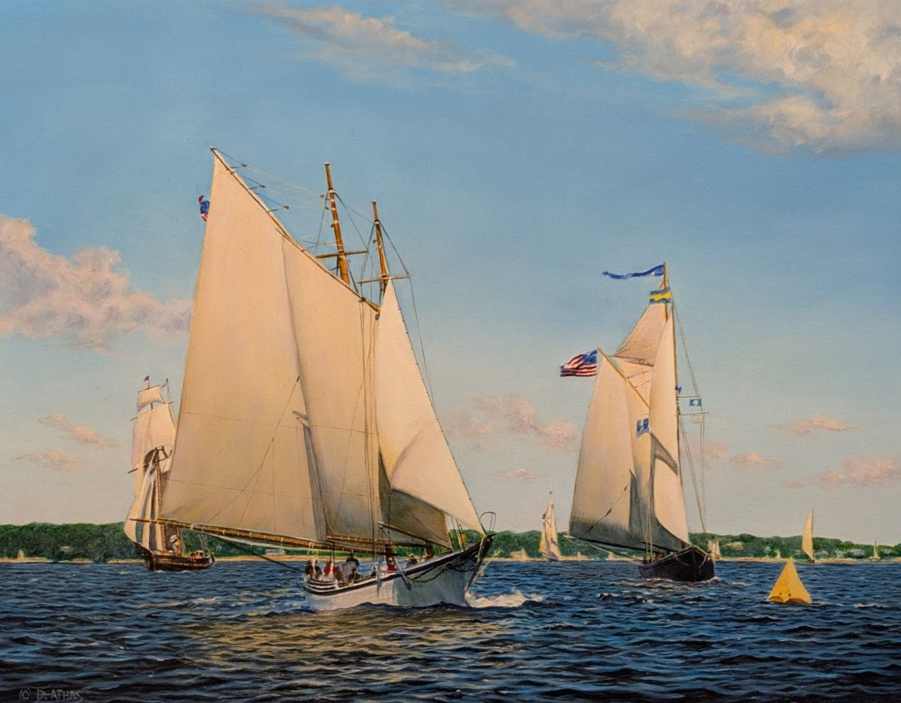 Dimetrious Athas; Gloucester Cup American Eagle Takes the Early Lead; Oil; Winner of the Dixie Clark Memorial Award for Excellence in Landscape or Seascape Painting