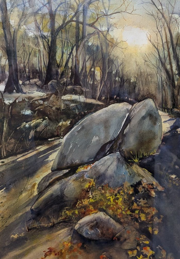 Olga Hayes, Sunbathing, Winner of the Christine Pitman Memorial Awarwd for an Outstanding Cape Ann Scene in Watercolor