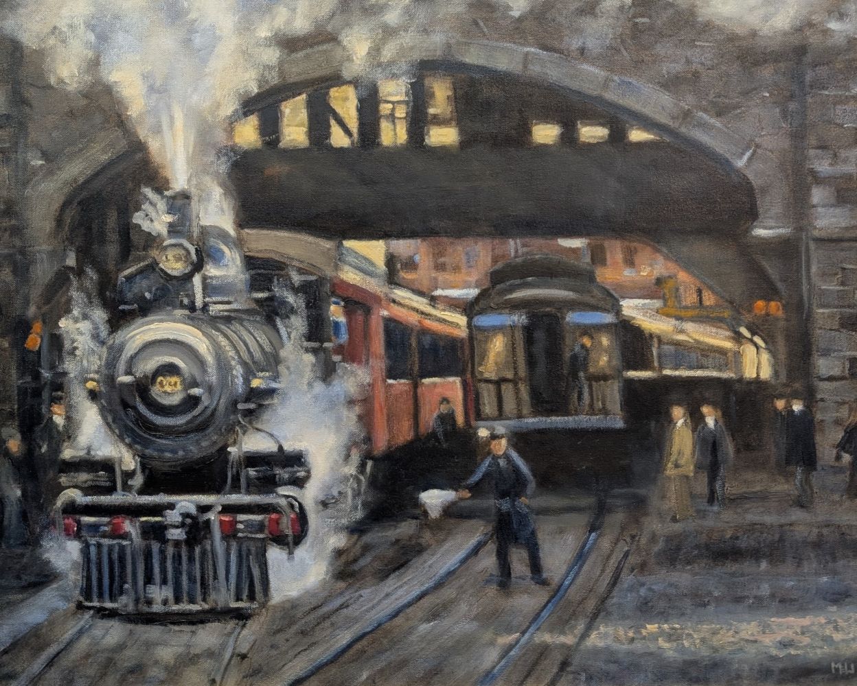 Michael Wiklund, Salem Station Circa 1910, Winner of the Guild oF Boston Artists Award For Excellence in Traditional Painting in Memory of Harry Sengar