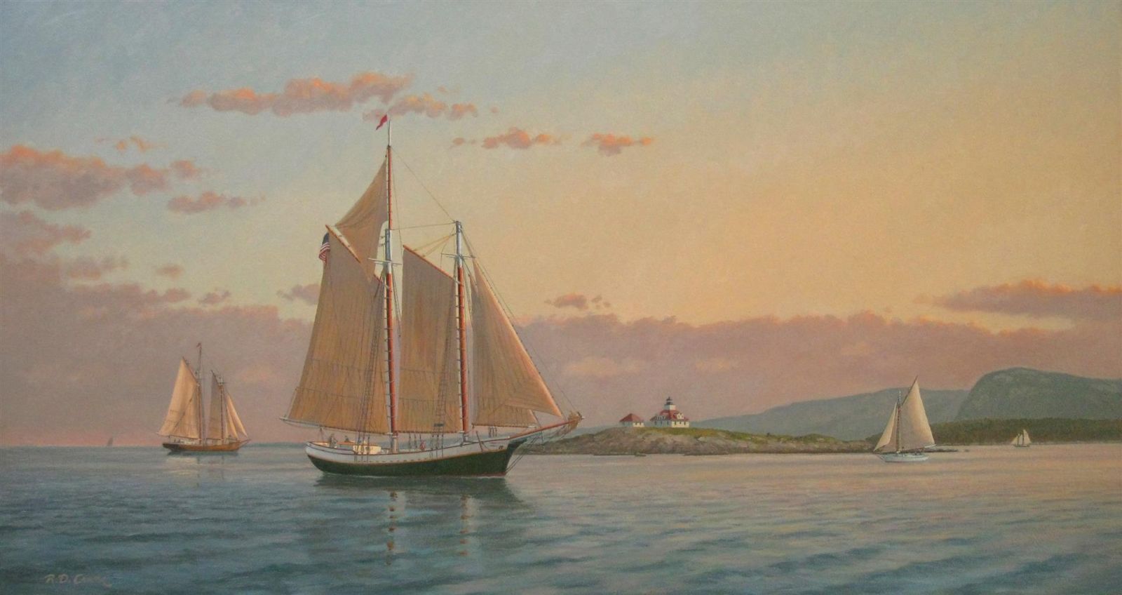 Ray Crane | Drifting into Port, Frenchman Bay (Maine) | Oil | Winner of the Alden Bryan Memorial Award for Traditional Landscape Painting in Oil