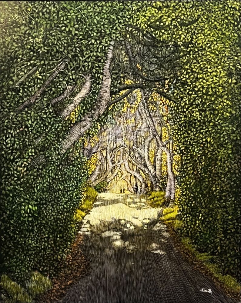 Joe Smith | On the Way Home | Scratchboard | Whistler House Museum of Art Award for Excellence in Any Medium