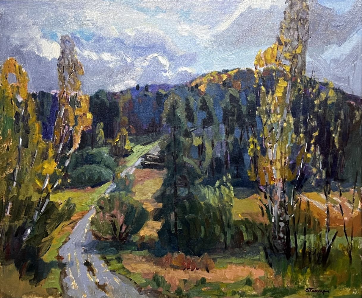 Susan Termyn | Log Road, Vermont | Oil | Winner of the Charlesanna Detra Memorial Award for an Outstanding Work in Mixed Media, Given by NSAA