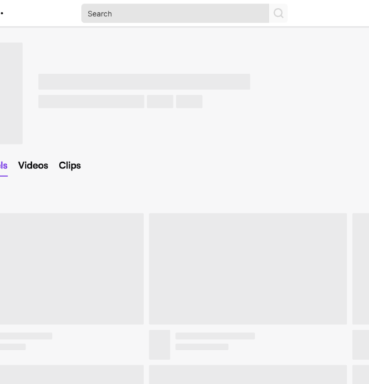 Twitch.tv skeleton view UI