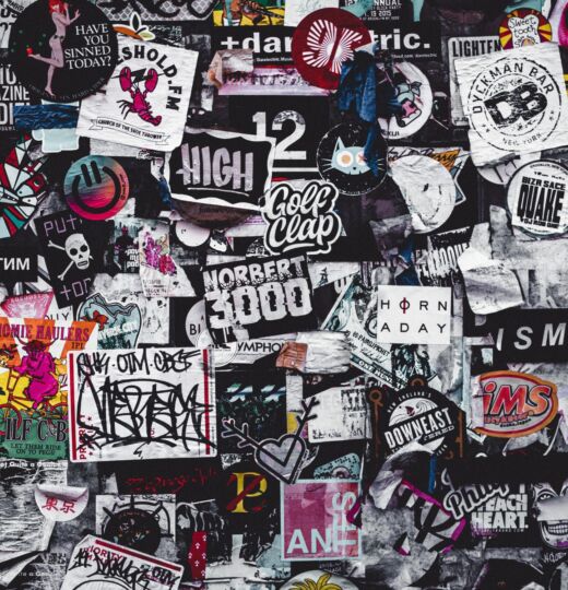 wall of stickers