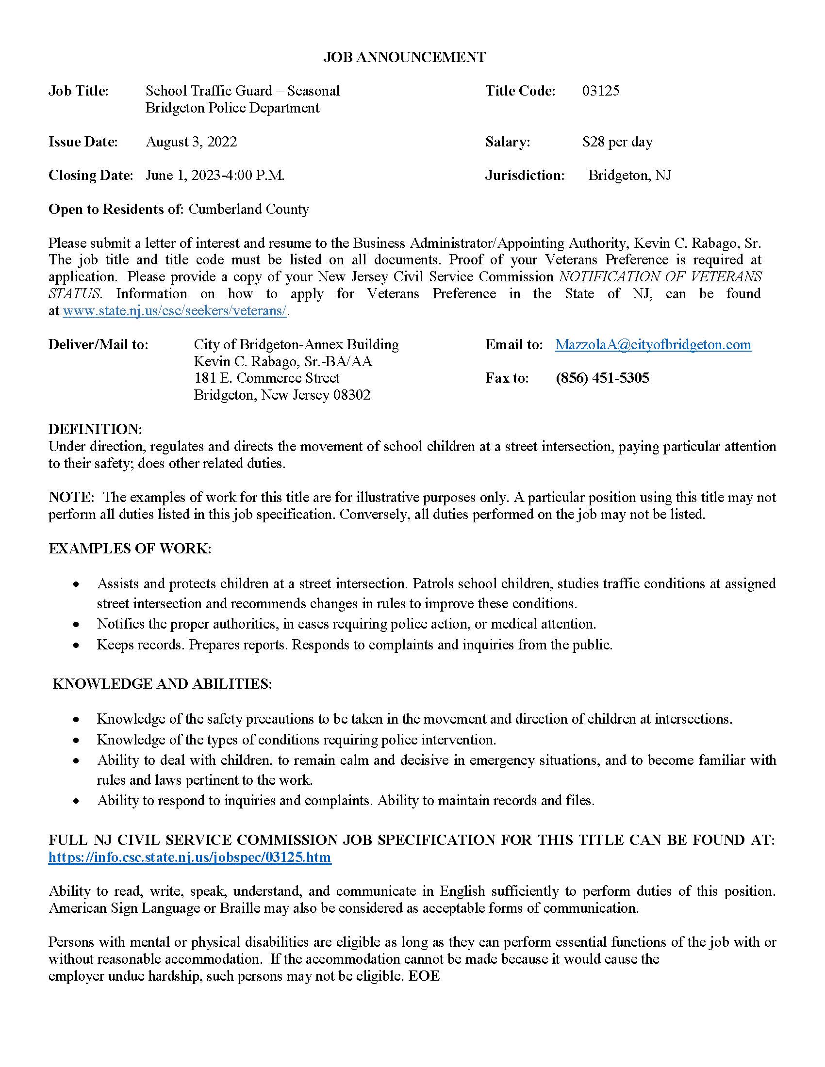 Bridgeton Police Department