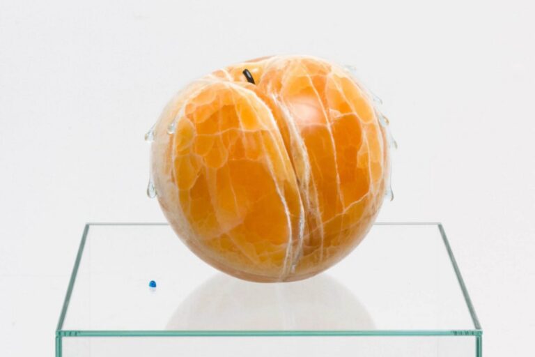 3x2 nevine mahmoud fruit wet chord 2020. calcite glass steel and paint. collection of sarah stoker 1 768x512