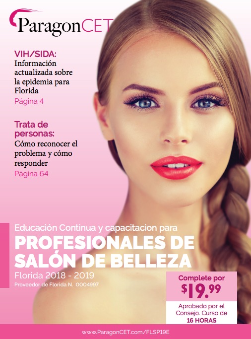 Curso de 16 horas de educación continua (EC) para profesionales de salones de belleza de Florida (incluye módulos optativos sobre violencia doméstica y trata de personas)