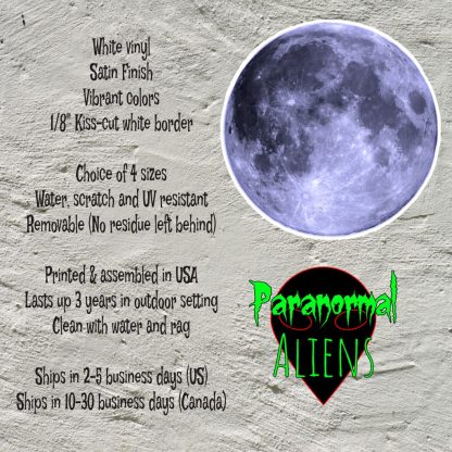 Full Moon Sticker, Vinyl Decal Laptop Phone, Goth Sticker, Horror Gift, Tumbler Laptop Journal Label - Image 6
