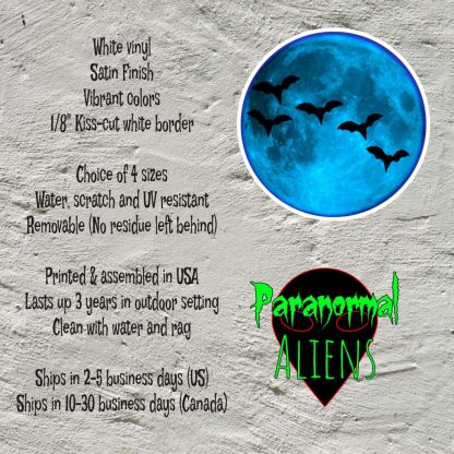 Halloween Goth Blue Moon Sticker, Gothic Vinyl Decal Laptop Phone Sticker, For Tumbler Water Bottle, Horror Gift - Image 6
