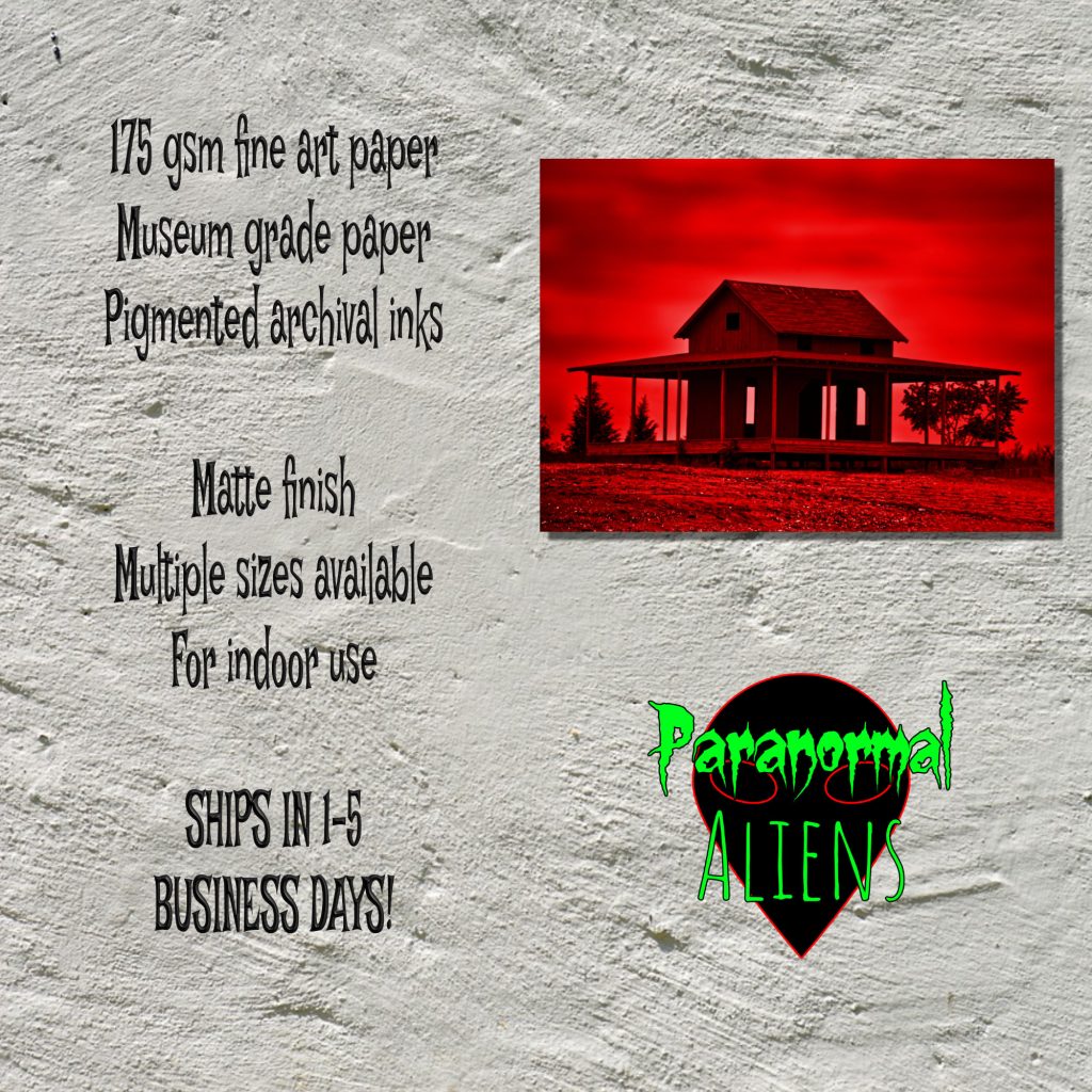 Haunted House Halloween Wall Art, Halloween Print, Goth Wall Art, Horror Gift, Red Sky, Gothic Wall Decor - Image 5